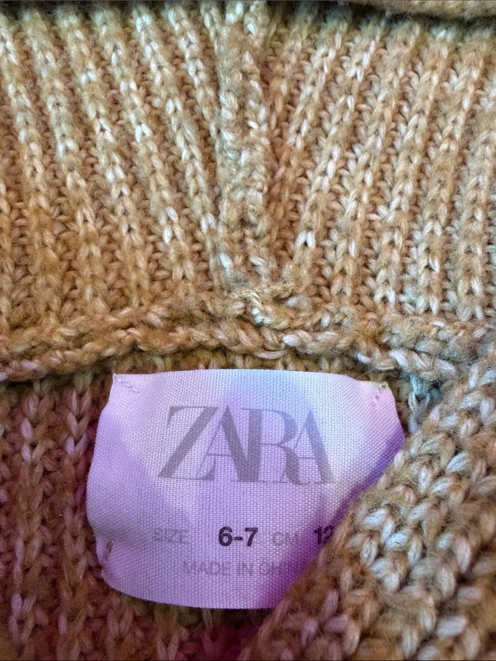 Zara Chunky Cable-Knit Hooded Sweater in tan